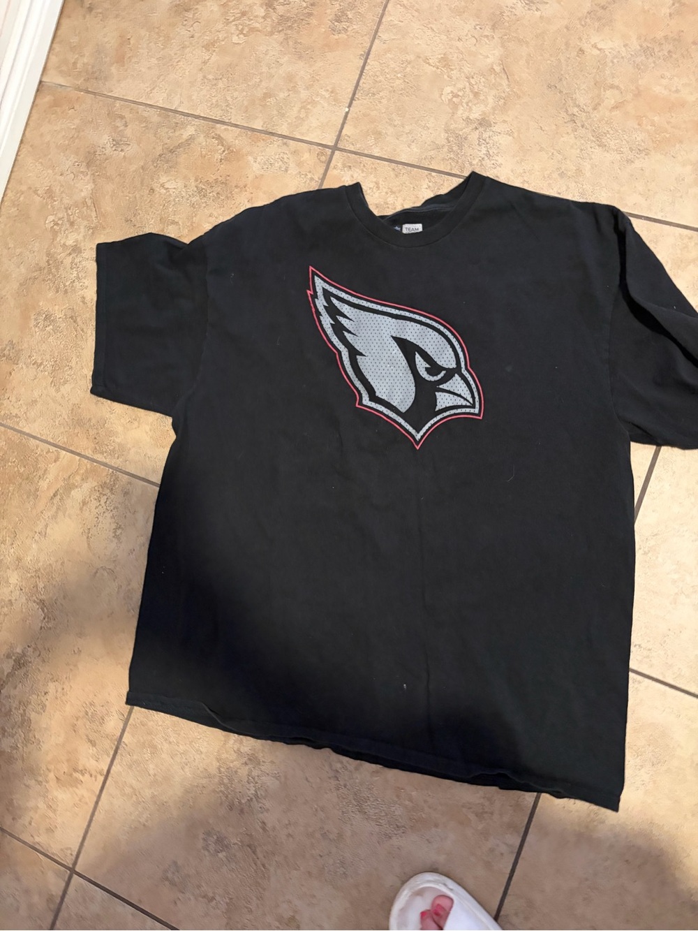 NFL Black Short Sleeve T-Shirt with Cardinals Logo